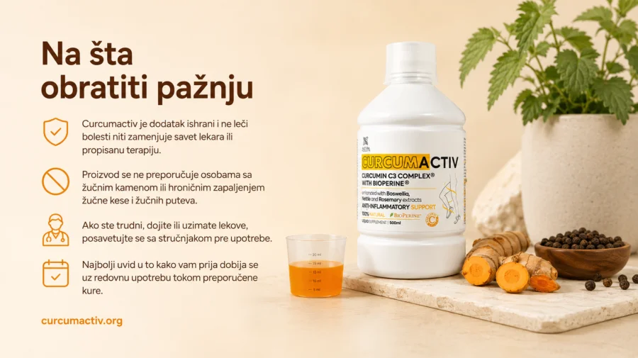 Curcumactiv — bočica sa uputstvom za upotrebu